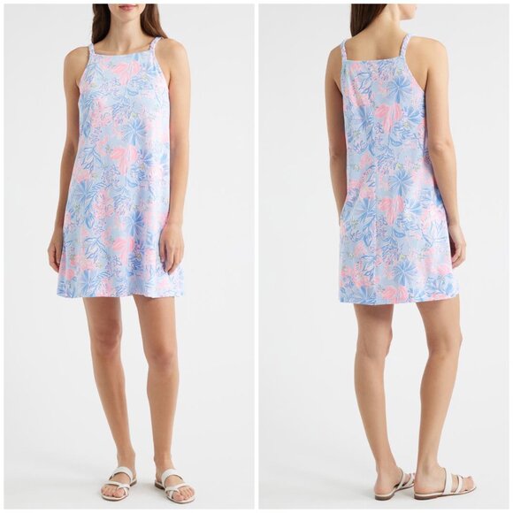 New Lilly Pulitzer Kyleigh Sleeveless Floral Print Mini Dress in Blue Size M - Picture 13 of 14